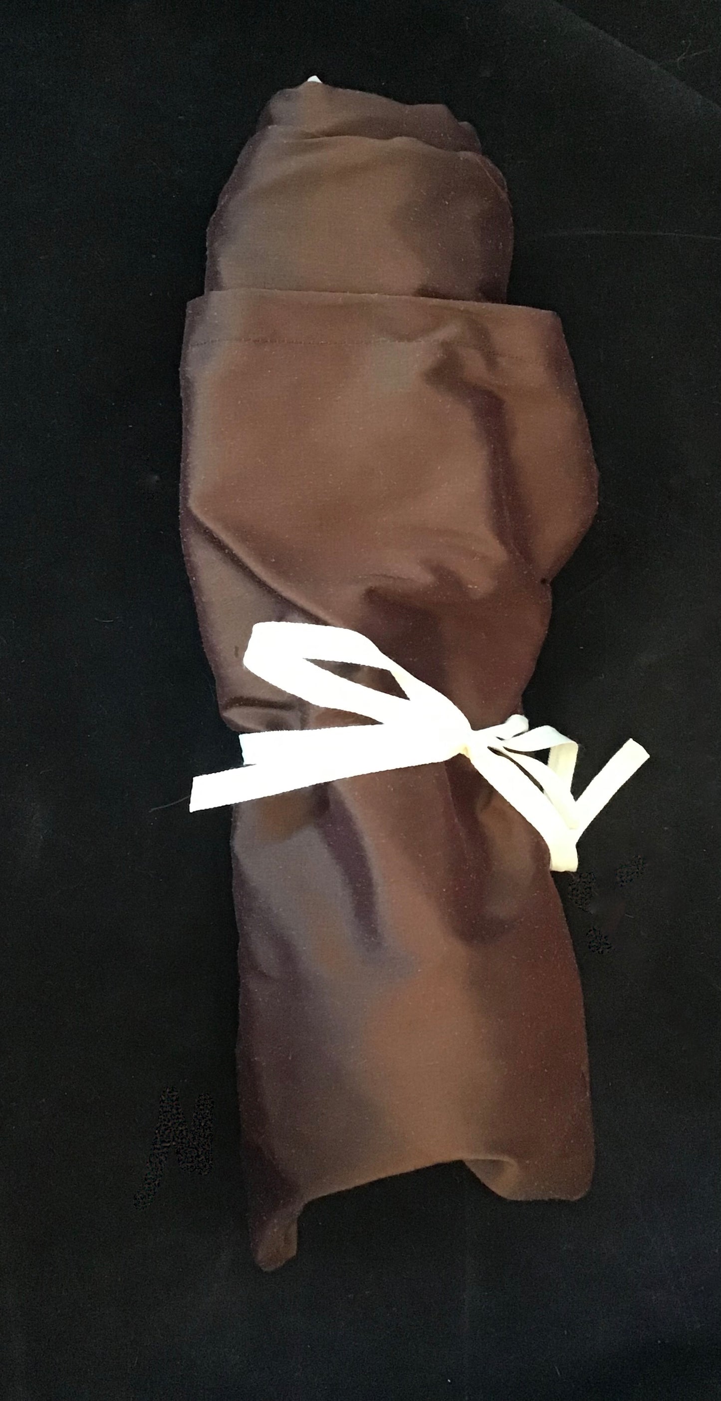 Silk shantung Chocolate Medium twisturban #122