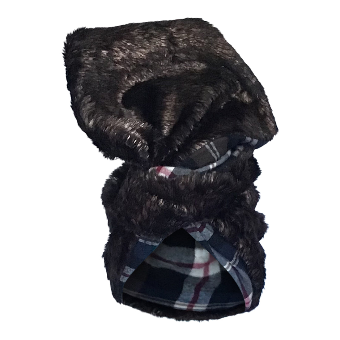 Winter time Faux Fur and Flannel Twisturban Turban