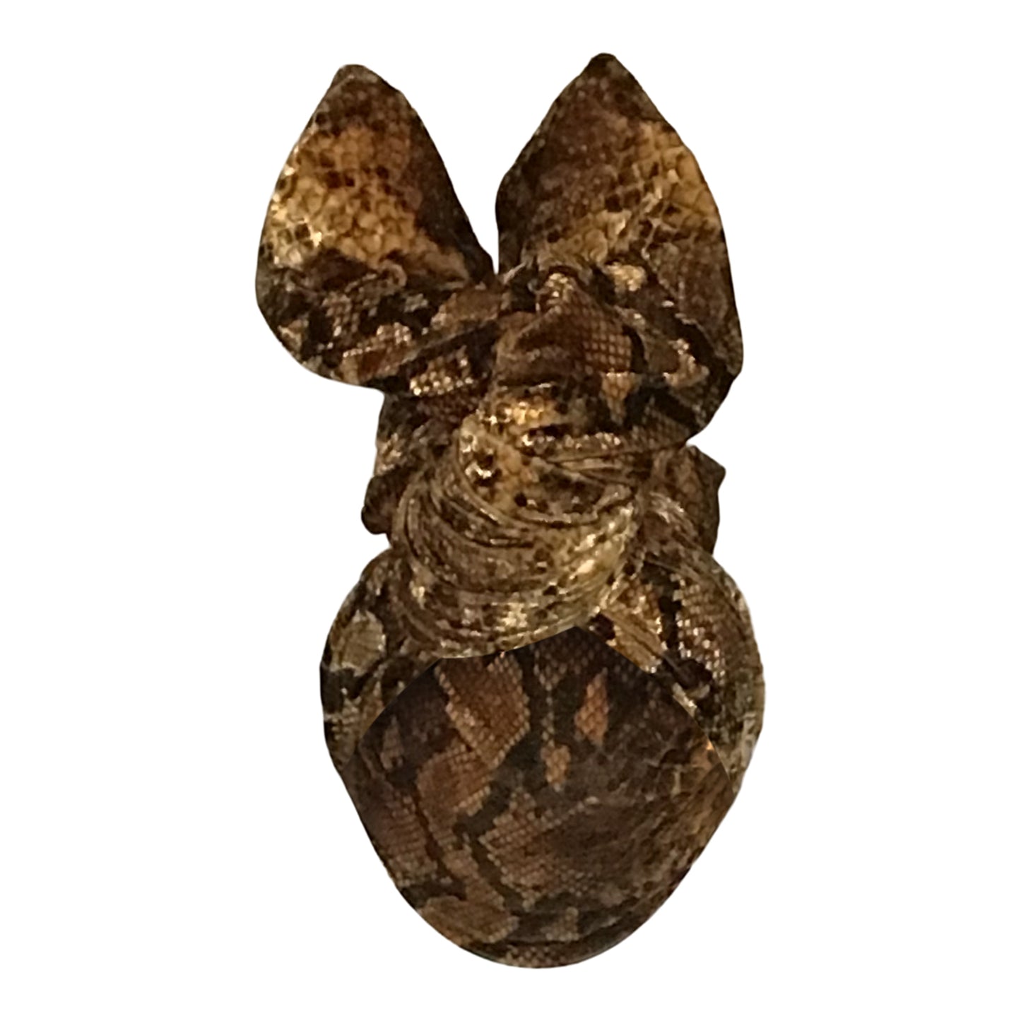 Velvet Twisturban® in brown/ black/ gold python pattern