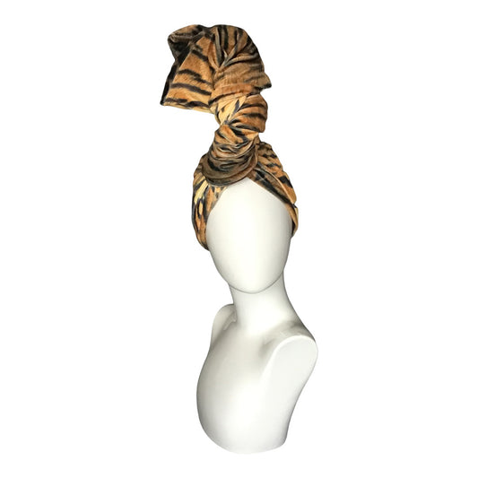 Velvet Twisturban® in tiger pattern