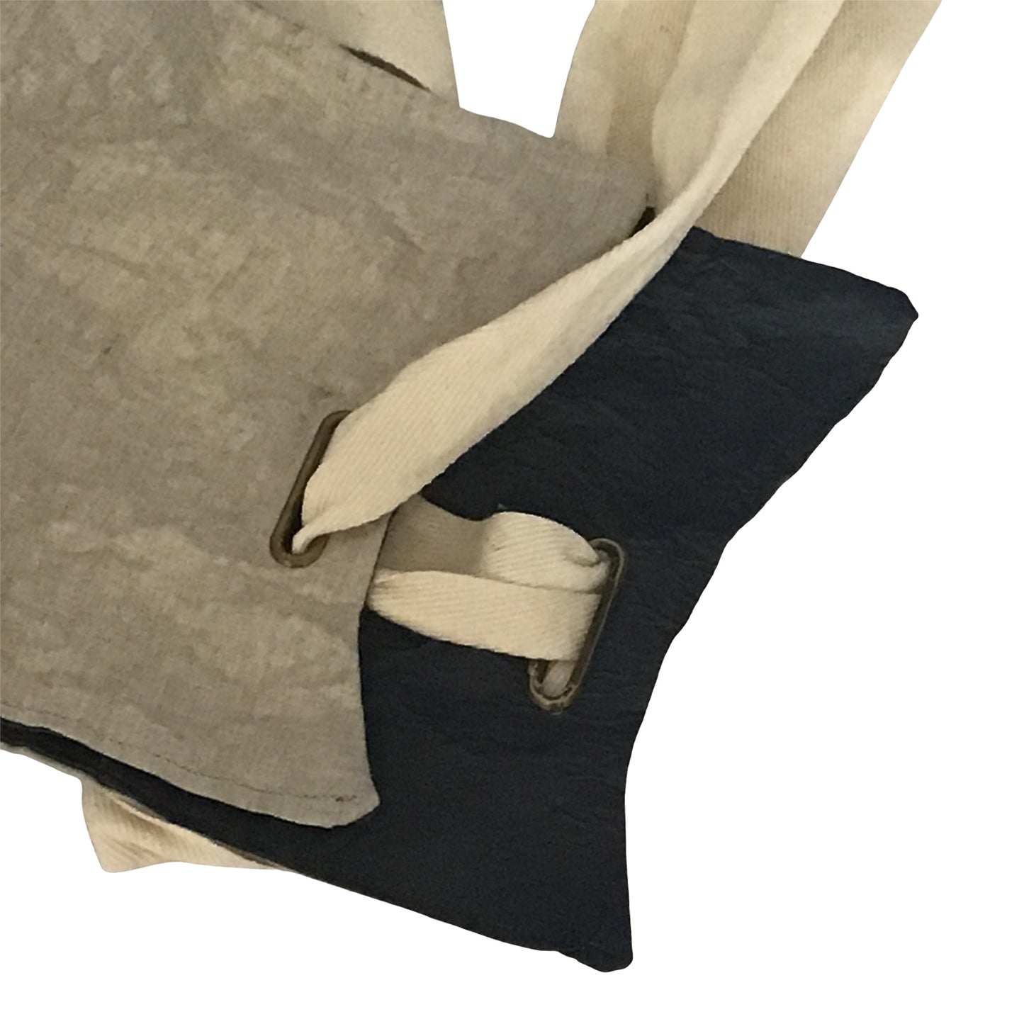 Morphy corset belt in oatmeal linen and denim blue cotton