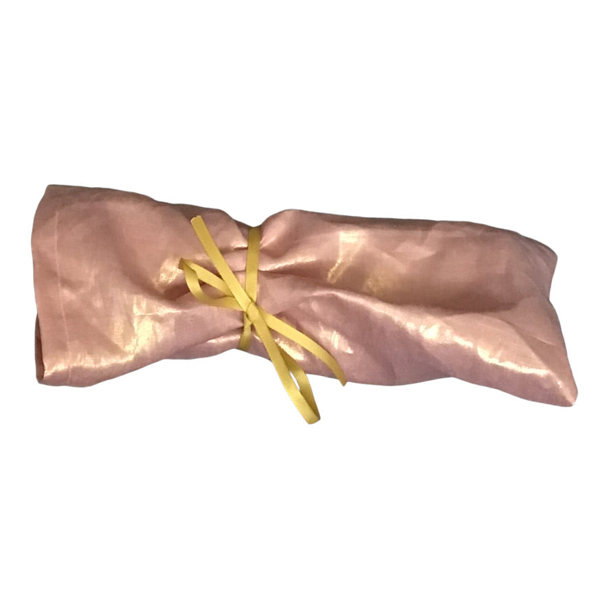 Linen Twisturban® in gold metallic on blush