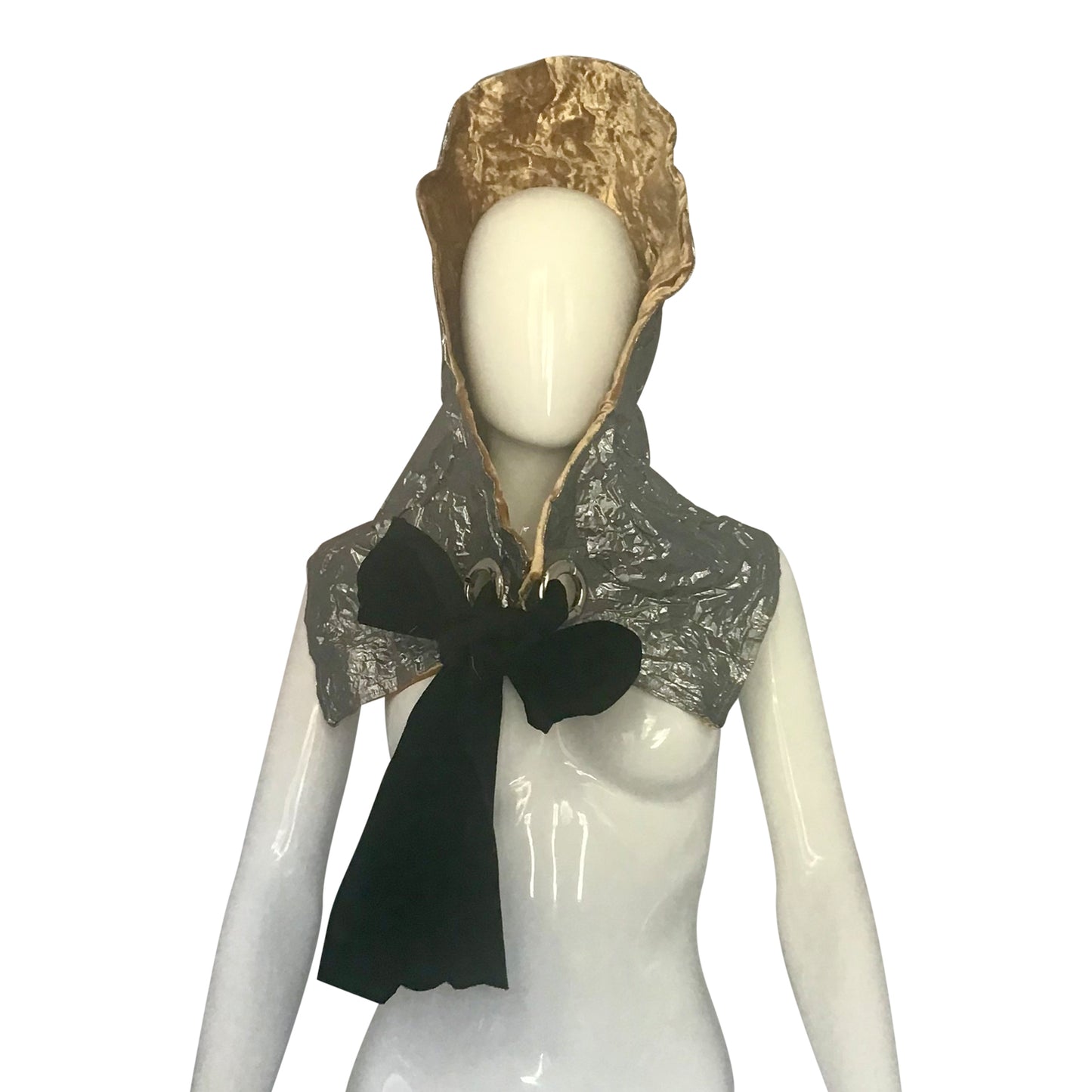 Morphy "armor"  vest in gold velvet  and metallic silk shantung