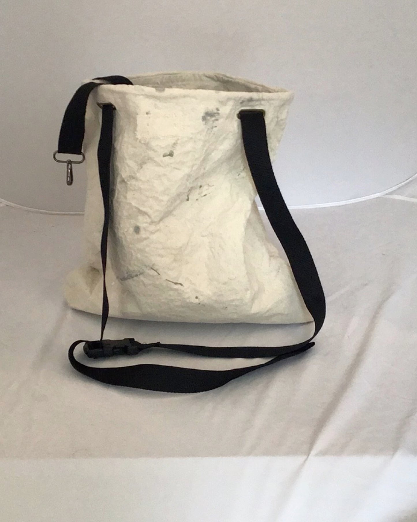 Morphy Upcycled Painter Drop Cloth  NYC Subway Adjustable Strap Messenger Bag