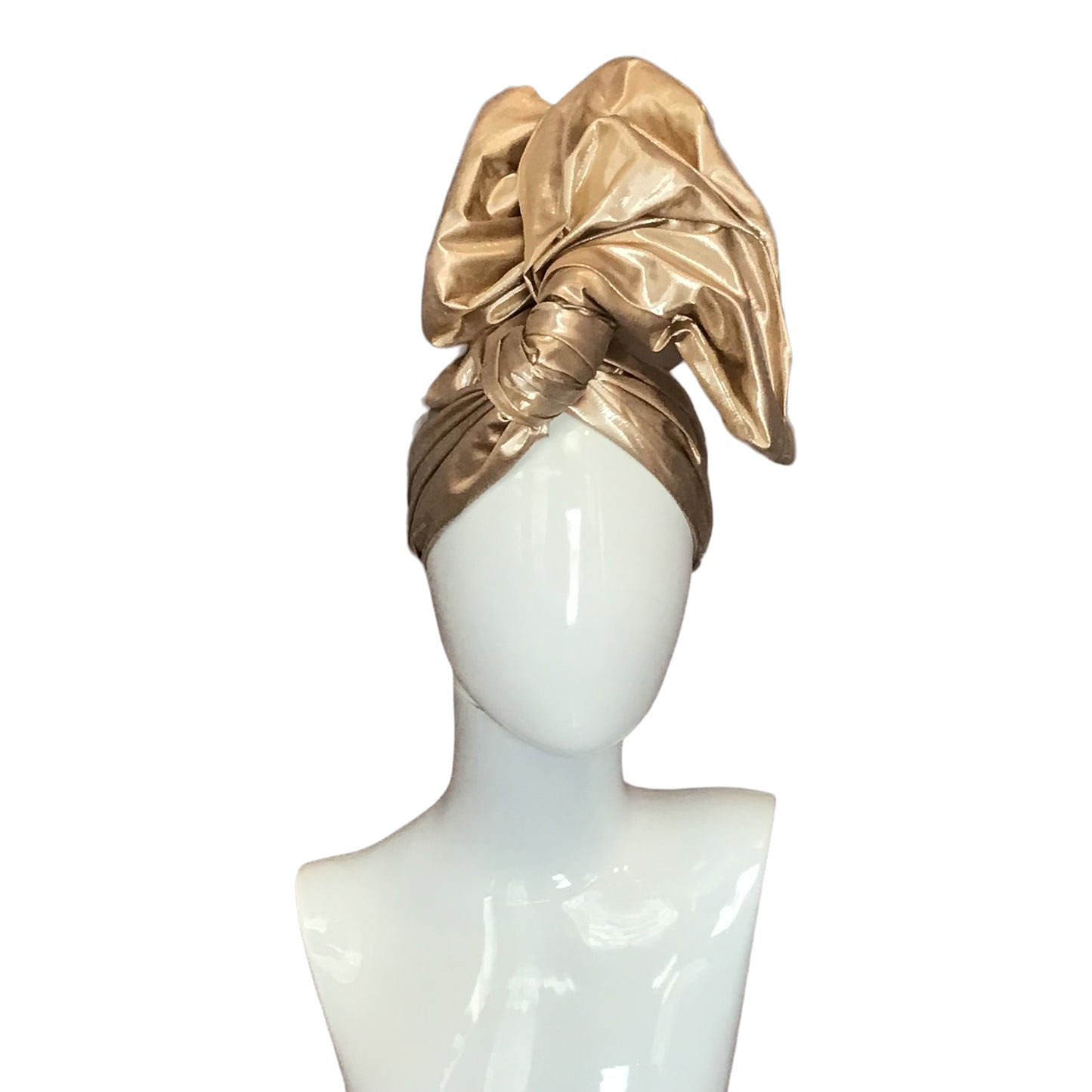 Silk Shantung Twisturban Turban in Metallic Platinum