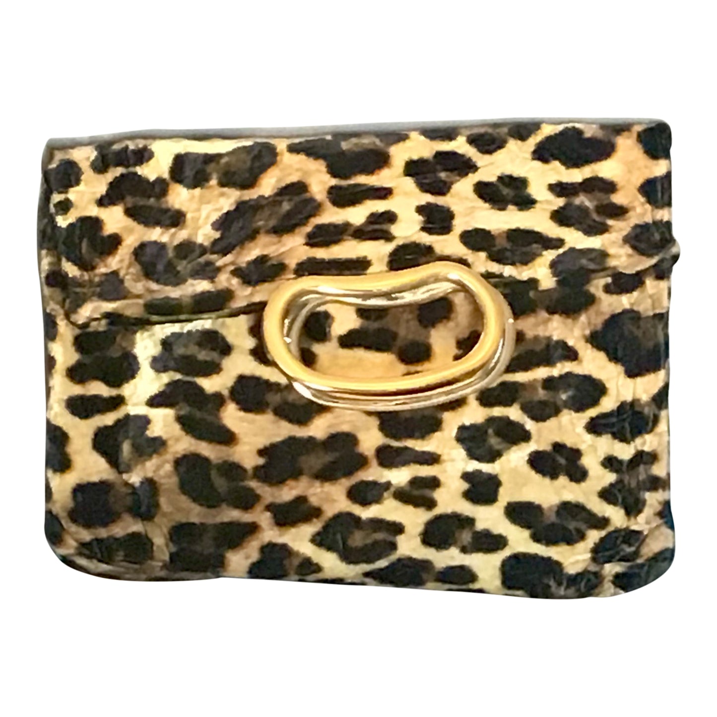 Morphy Leopard Print Velvet & Silk Gold Handle Bag