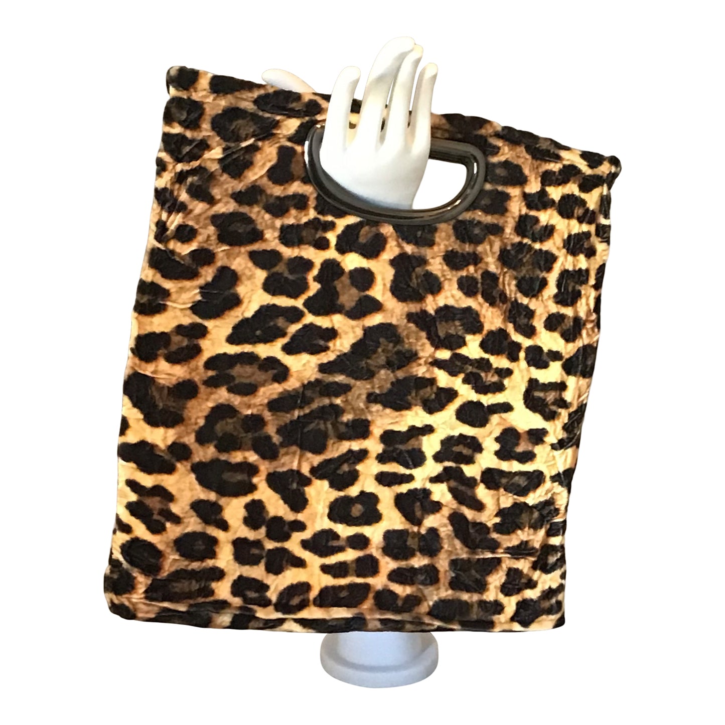 Morphy Leopard print Velvet & Silk Handle  Bag