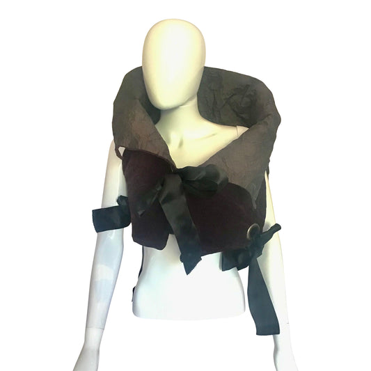 Morphy vest in burgandy velvet  and silk twill