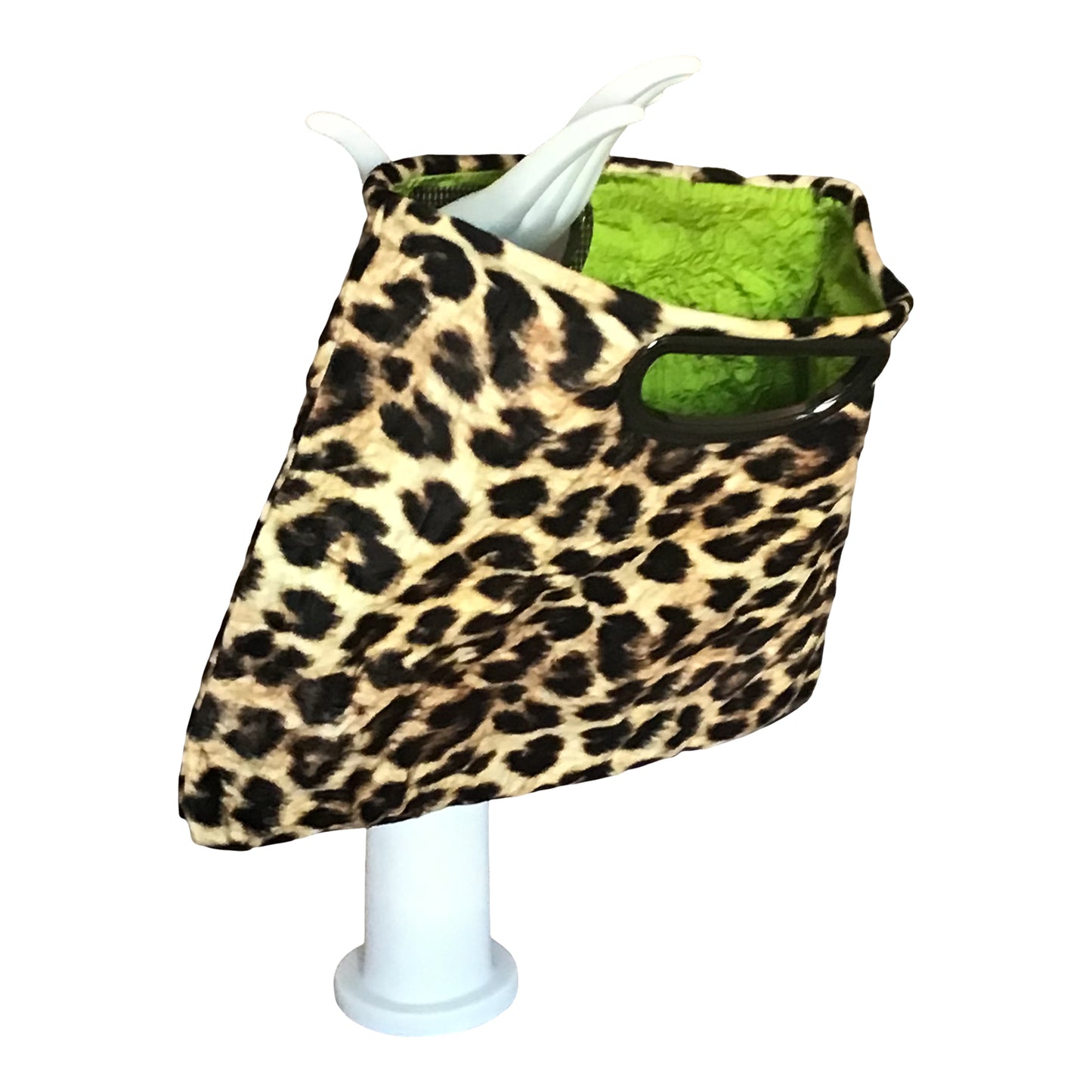 Morphy Leopard print Velvet & Silk Handle  Bag