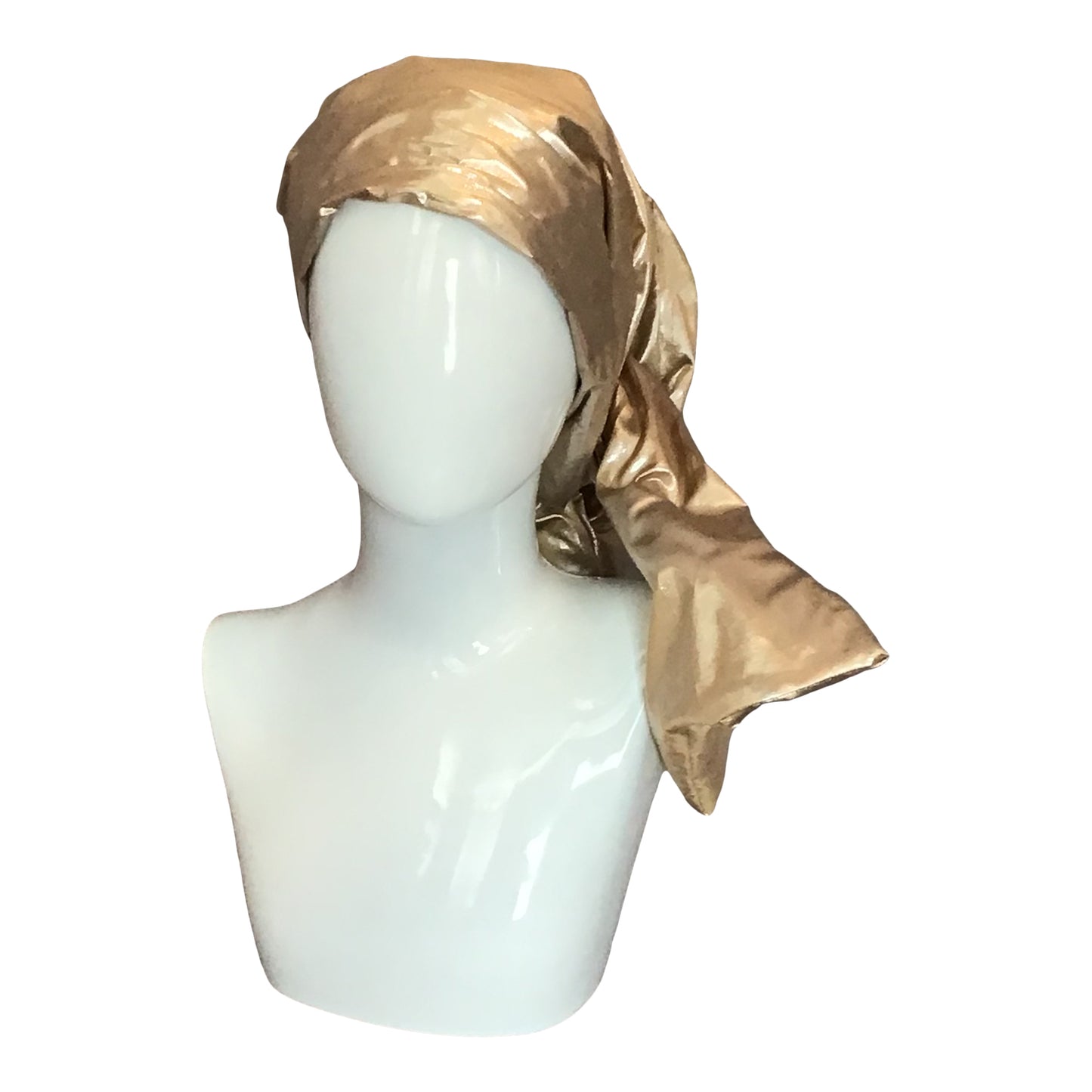 Silk Shantung Twisturban Turban in Metallic Platinum