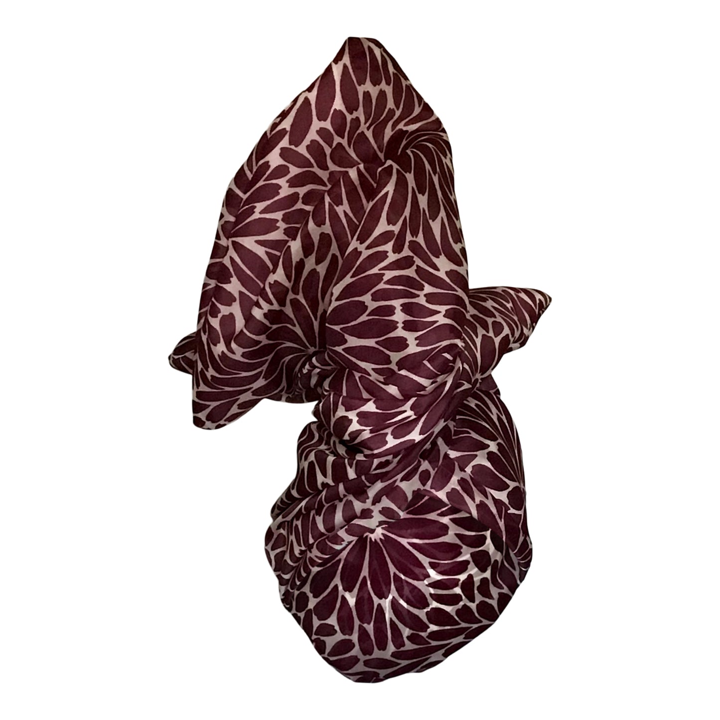 Silk Organza Twisturban Turban in Wine & White