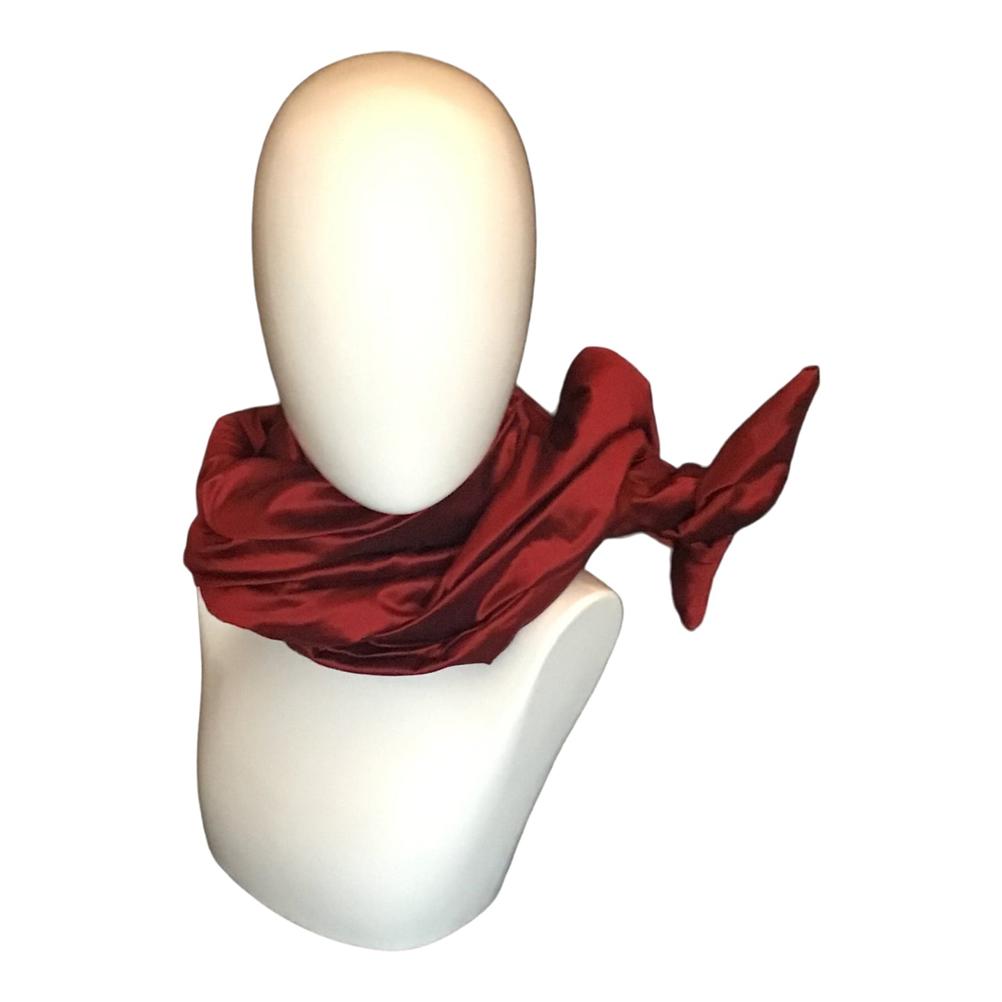 XL Red silk shantung crescent Twisturban® color 120