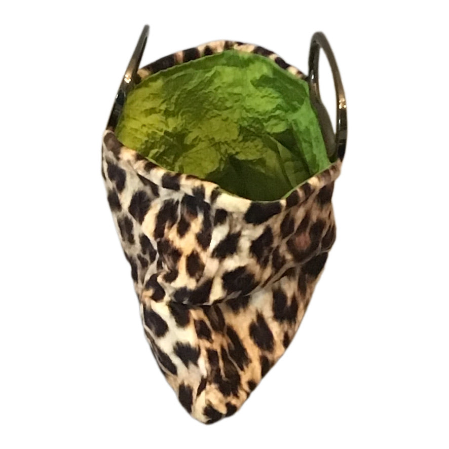 Morphy Leopard print small Velvet & Silk Handle  Bag