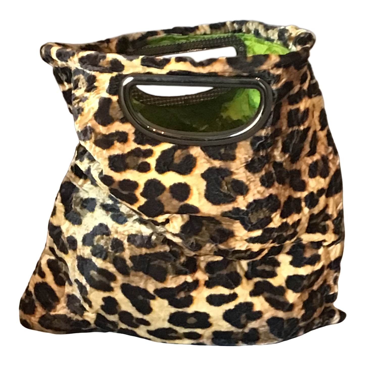 Morphy Leopard print Velvet & Silk Handle  Bag