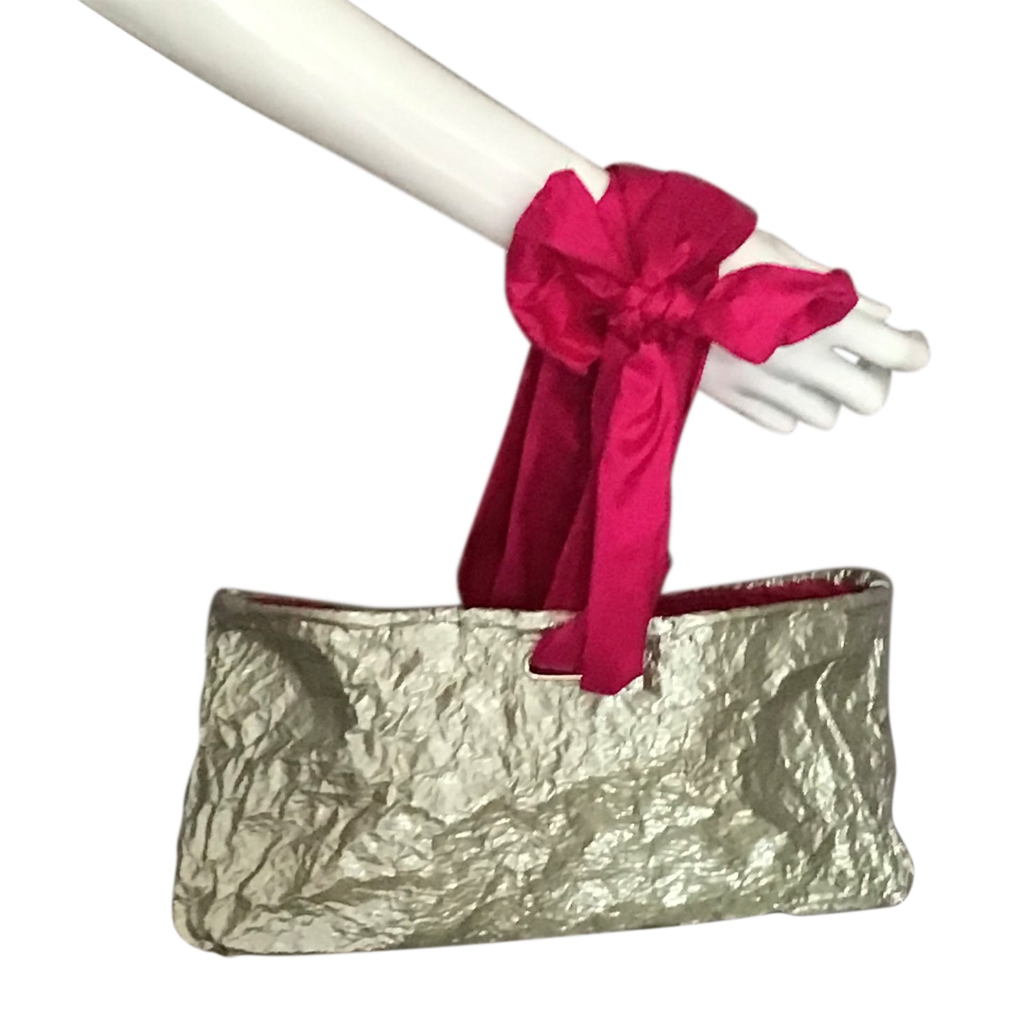 Morphy Metallic Sterling Silk Shantung Wrist Bag