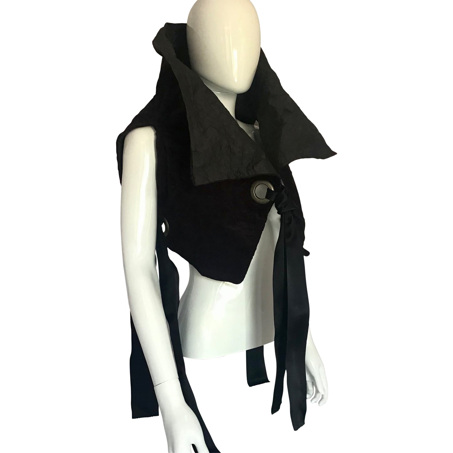Morphy vest in burgandy velvet  and silk twill