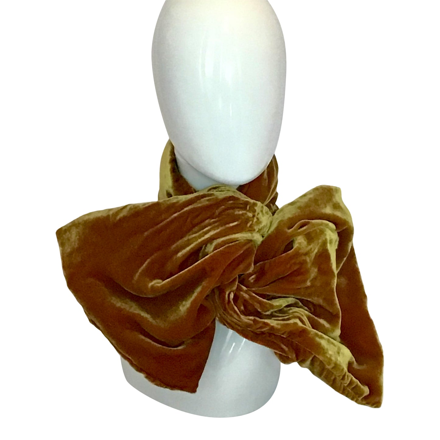 Velvet Twisturban Turban in silk/rayon velvet Saffron