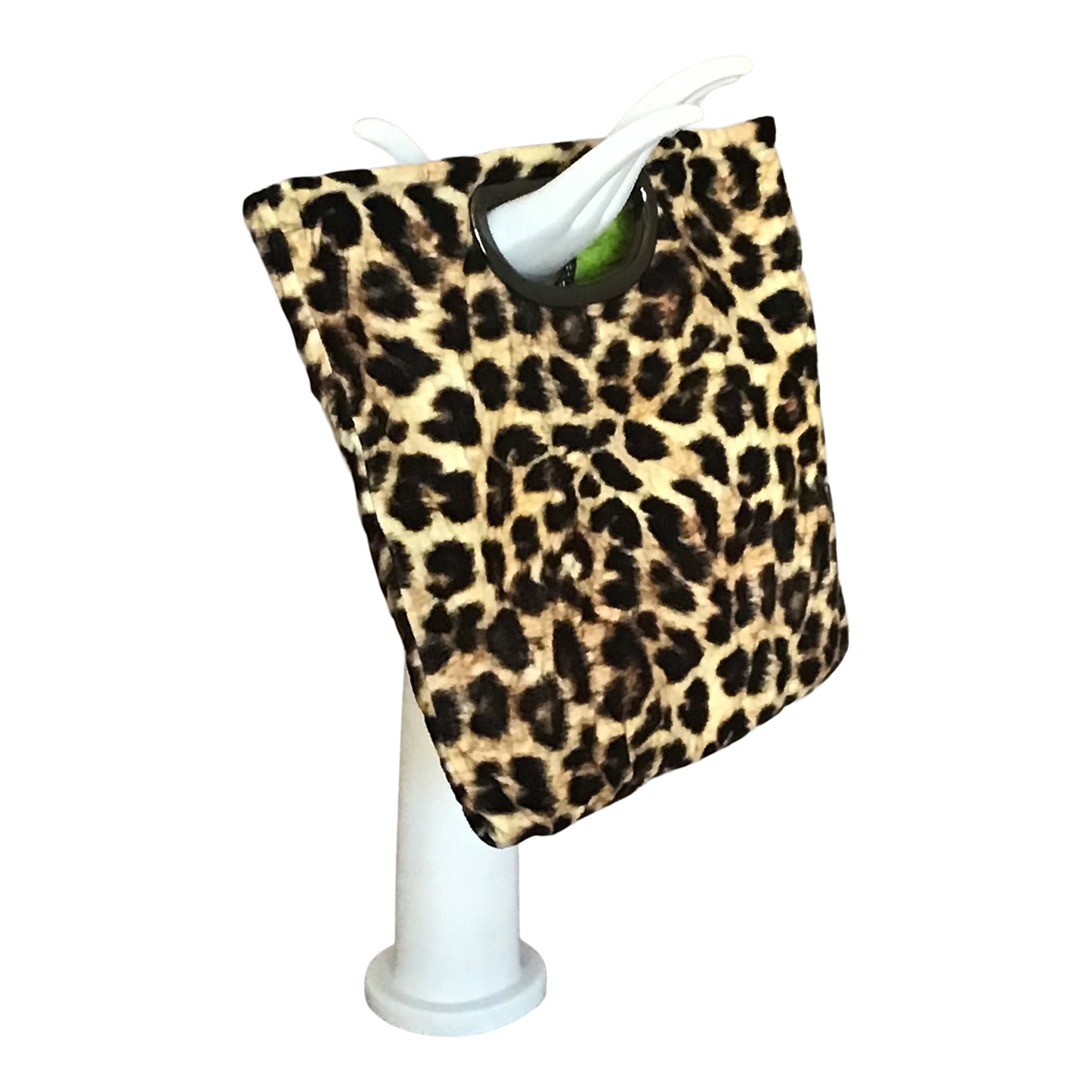 Morphy Leopard print Velvet & Silk Handle  Bag