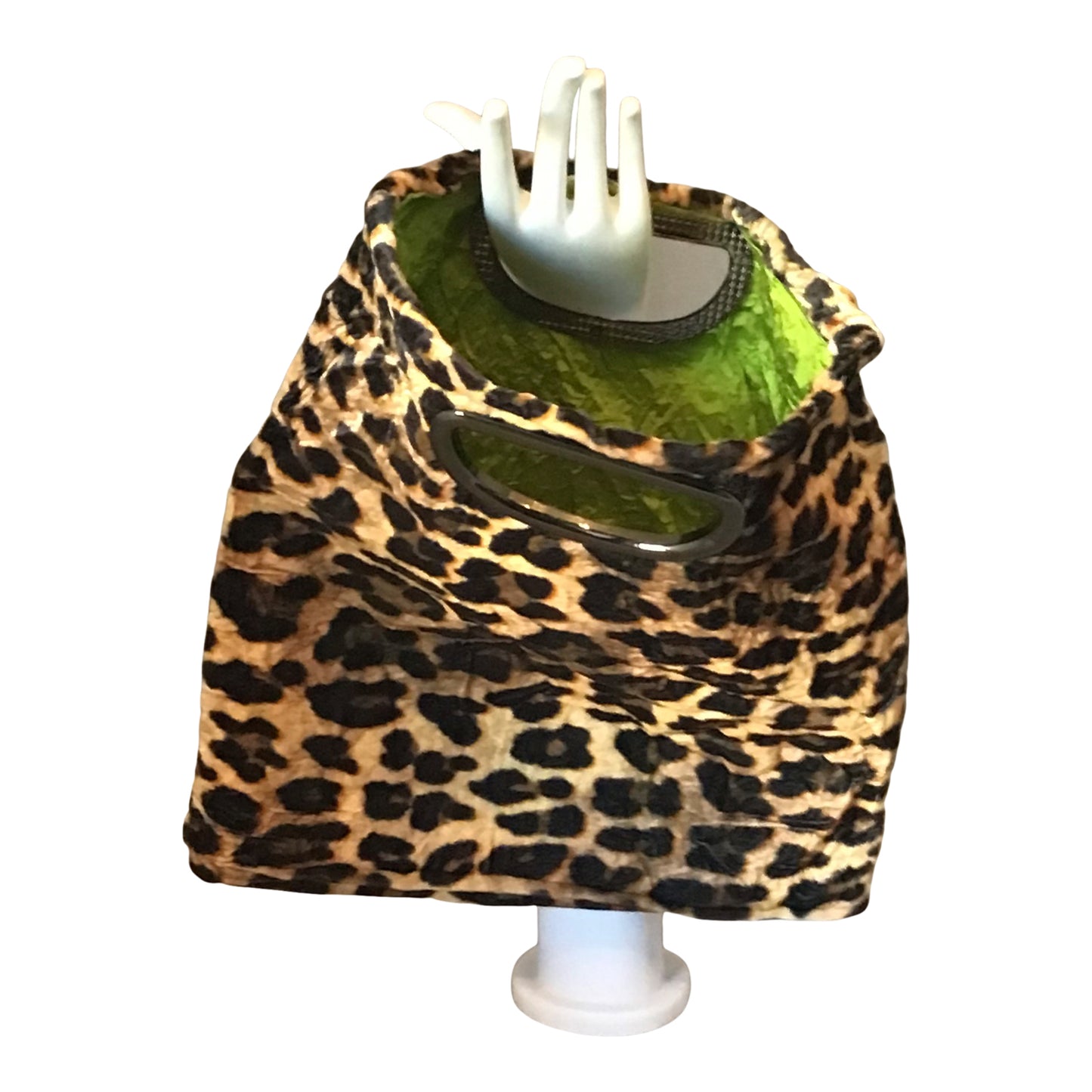 Morphy Leopard print Velvet & Silk Handle  Bag