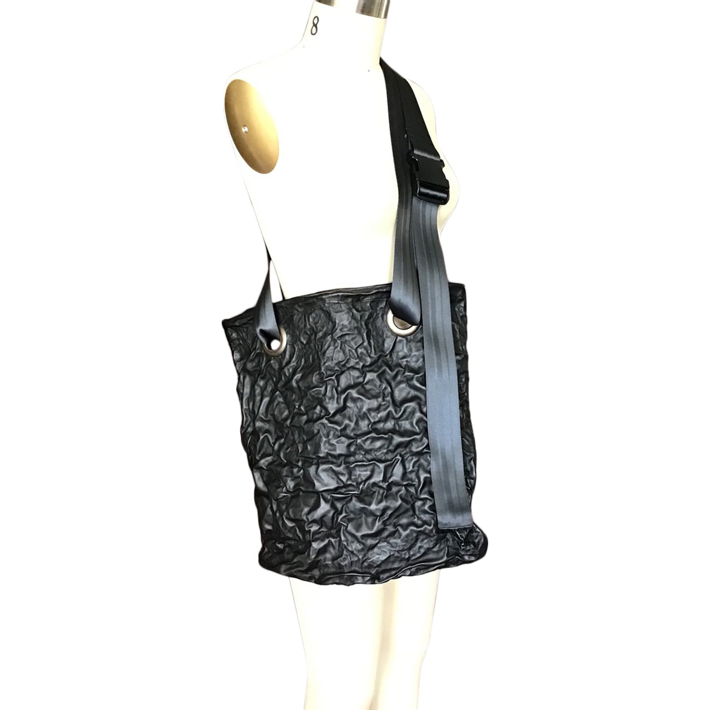 Morphy Black Vegan Leather adjustable strap messenger bag