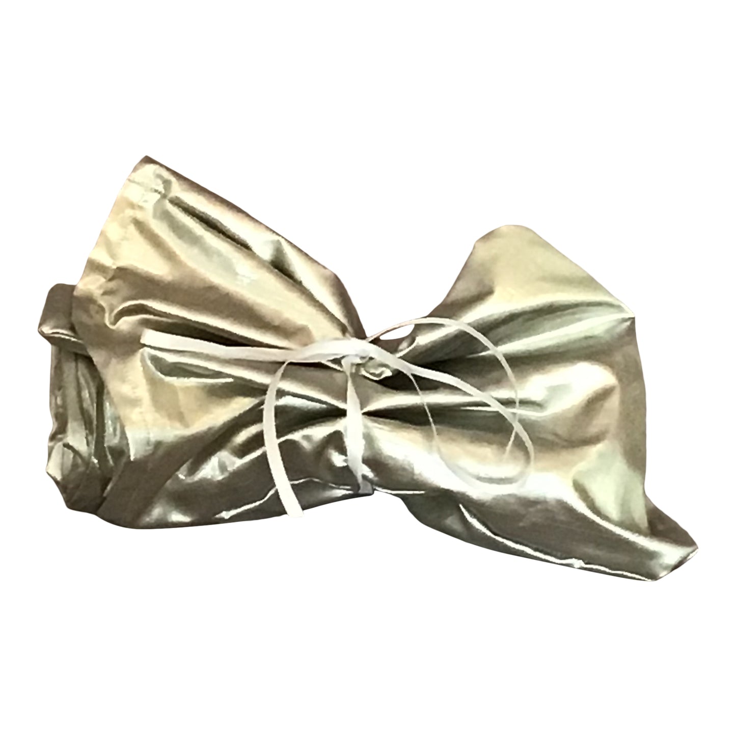 Silk Shantung Twisturban in metallic Sterling