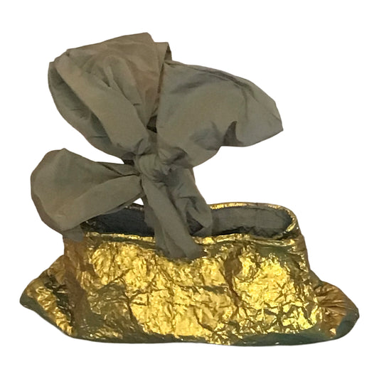 Morphy Metallic Old Gold Silk Shantung Wrist Bag