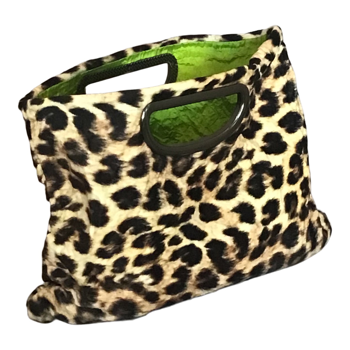 Morphy Leopard print Velvet & Silk Handle  Bag