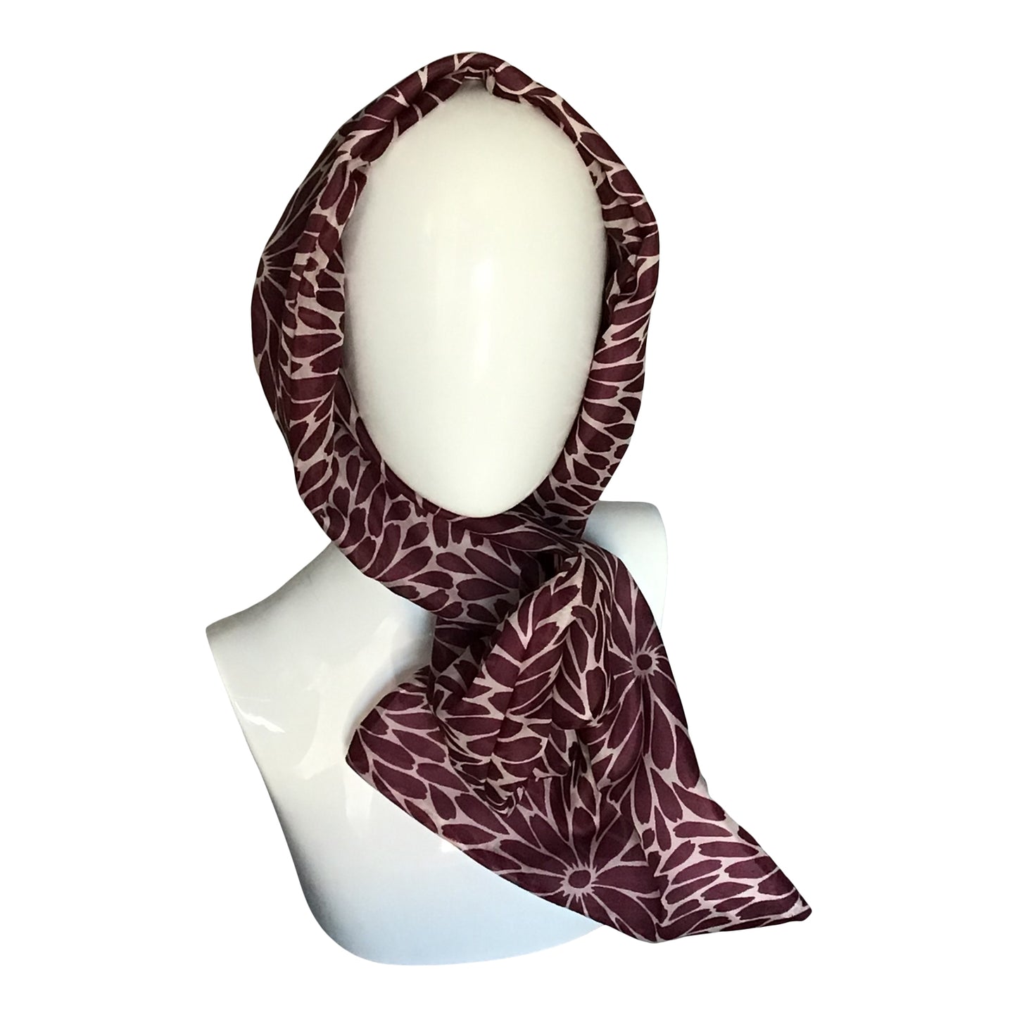 Silk Organza Twisturban Turban in Wine & White