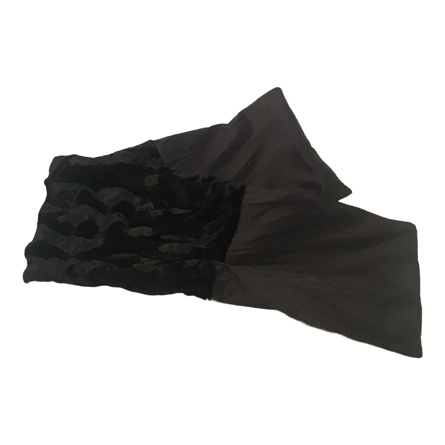 Faux Fur and Silk shantung Twisturban in black