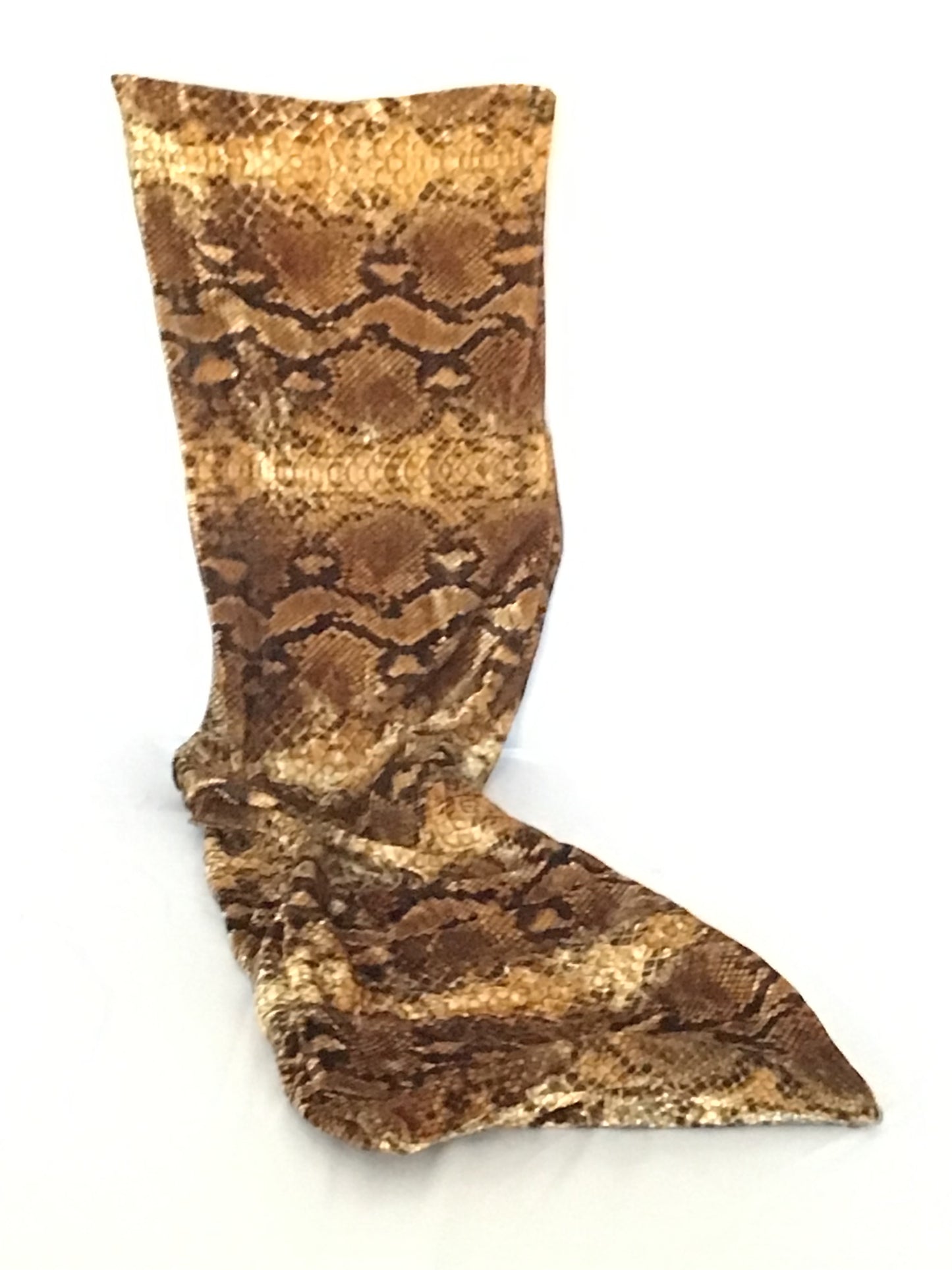 Velvet Twisturban® in brown/ black/ gold python pattern