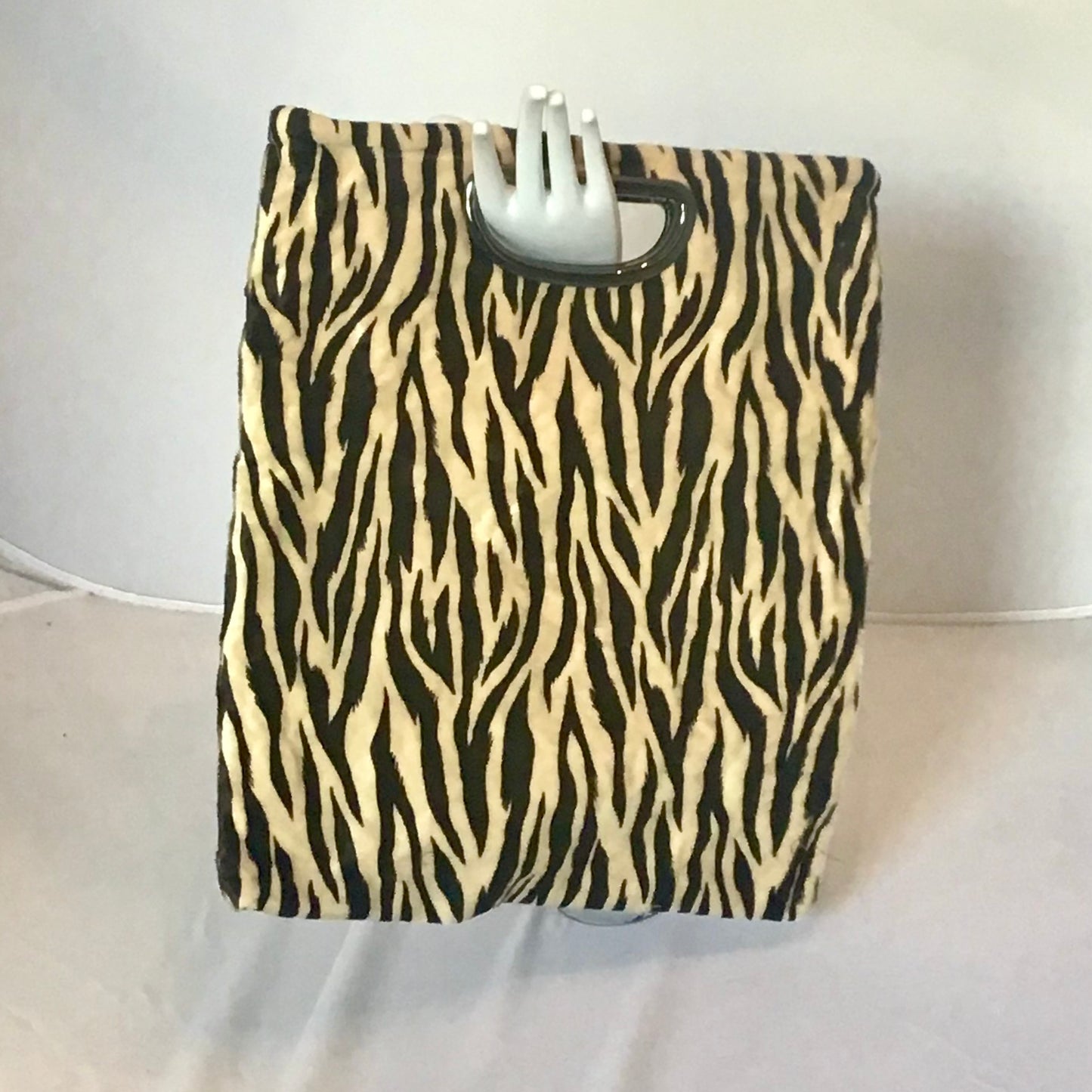 Morphy Zebra print Velvet & Tie Silk Handle  Bag