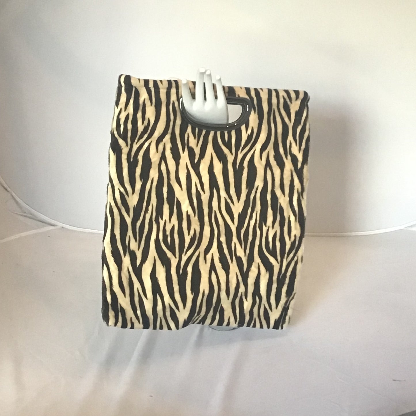 Morphy Zebra print Velvet & Tie Silk Handle  Bag