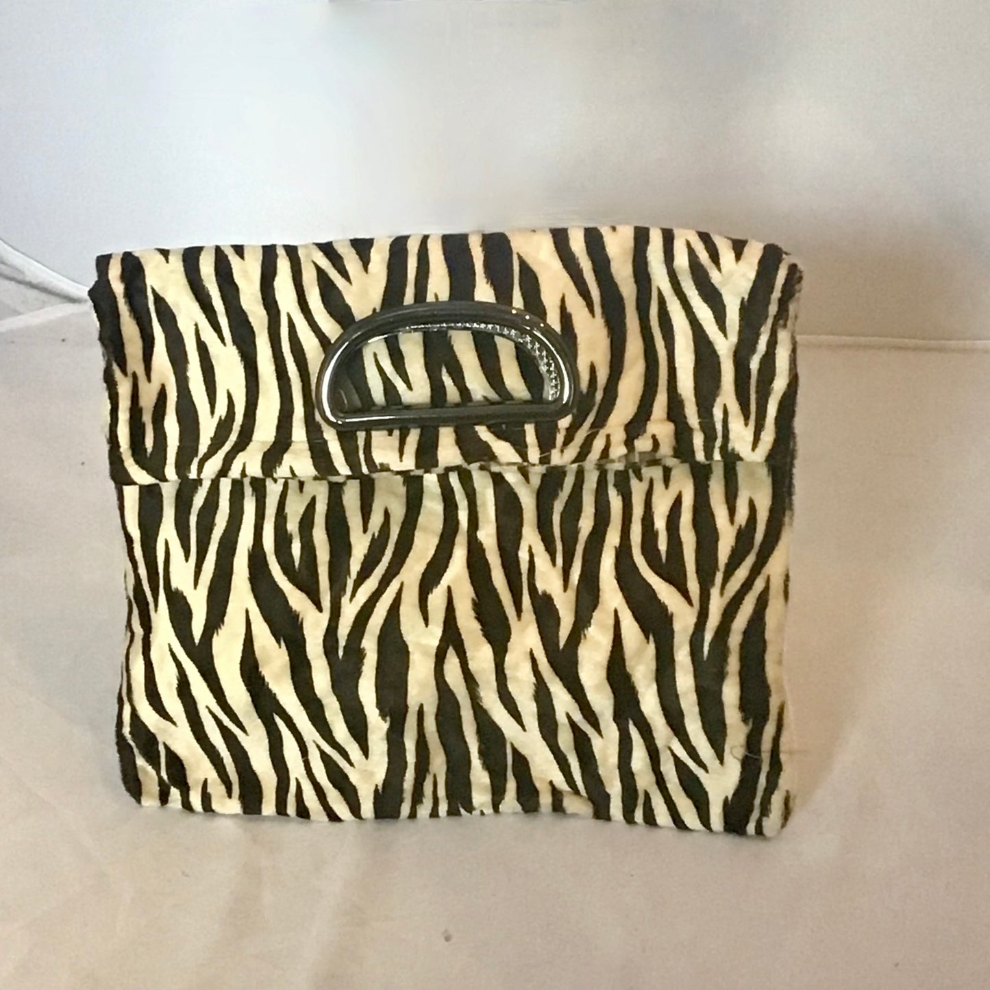 Morphy Zebra print Velvet & Tie Silk Handle  Bag