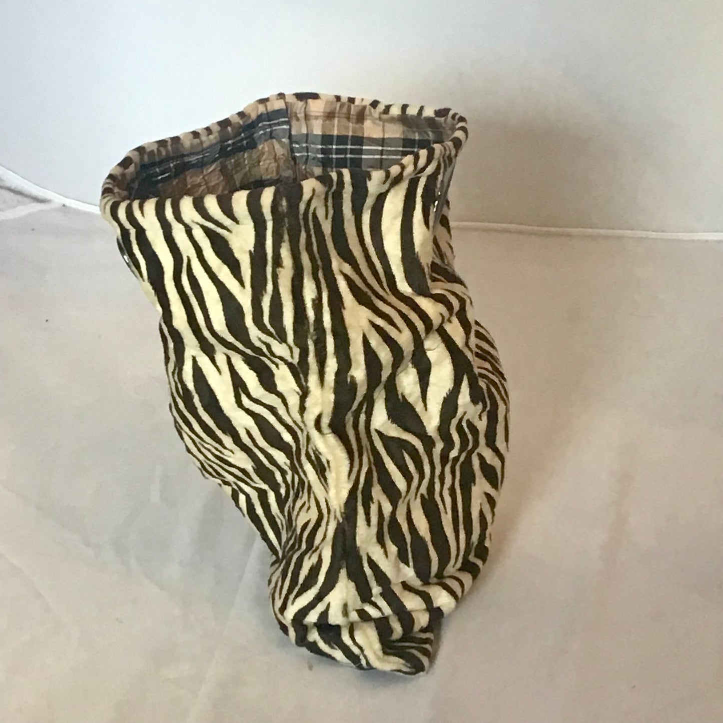 Morphy Zebra print Velvet & Tie Silk Handle  Bag