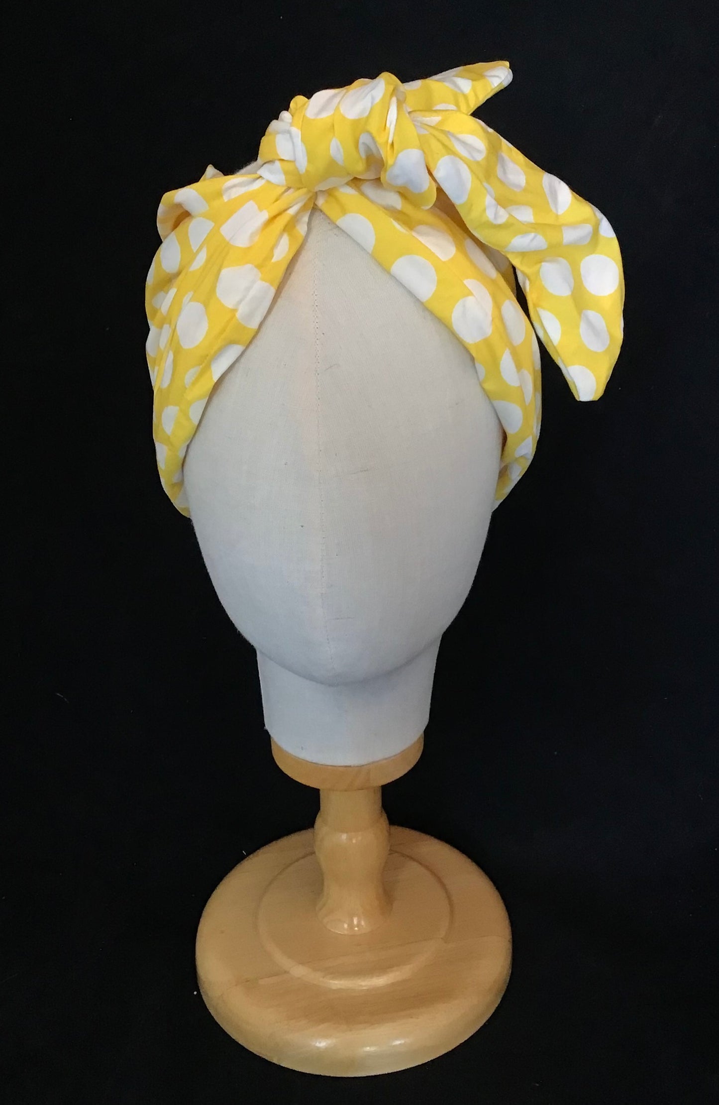 Mini Twisturban in yellow dot cotton  Rosie the Riveter  *sample