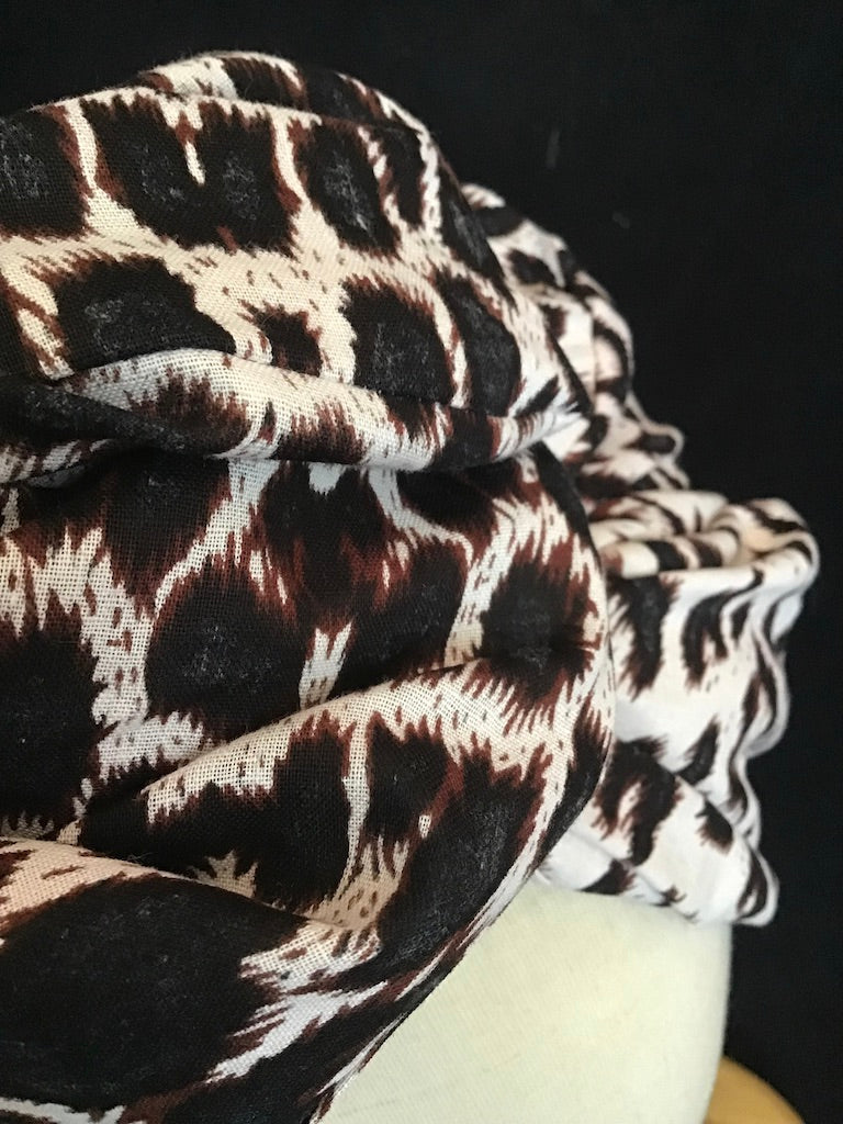 Cotton Snow leopard Twisturban - Thorntree Project