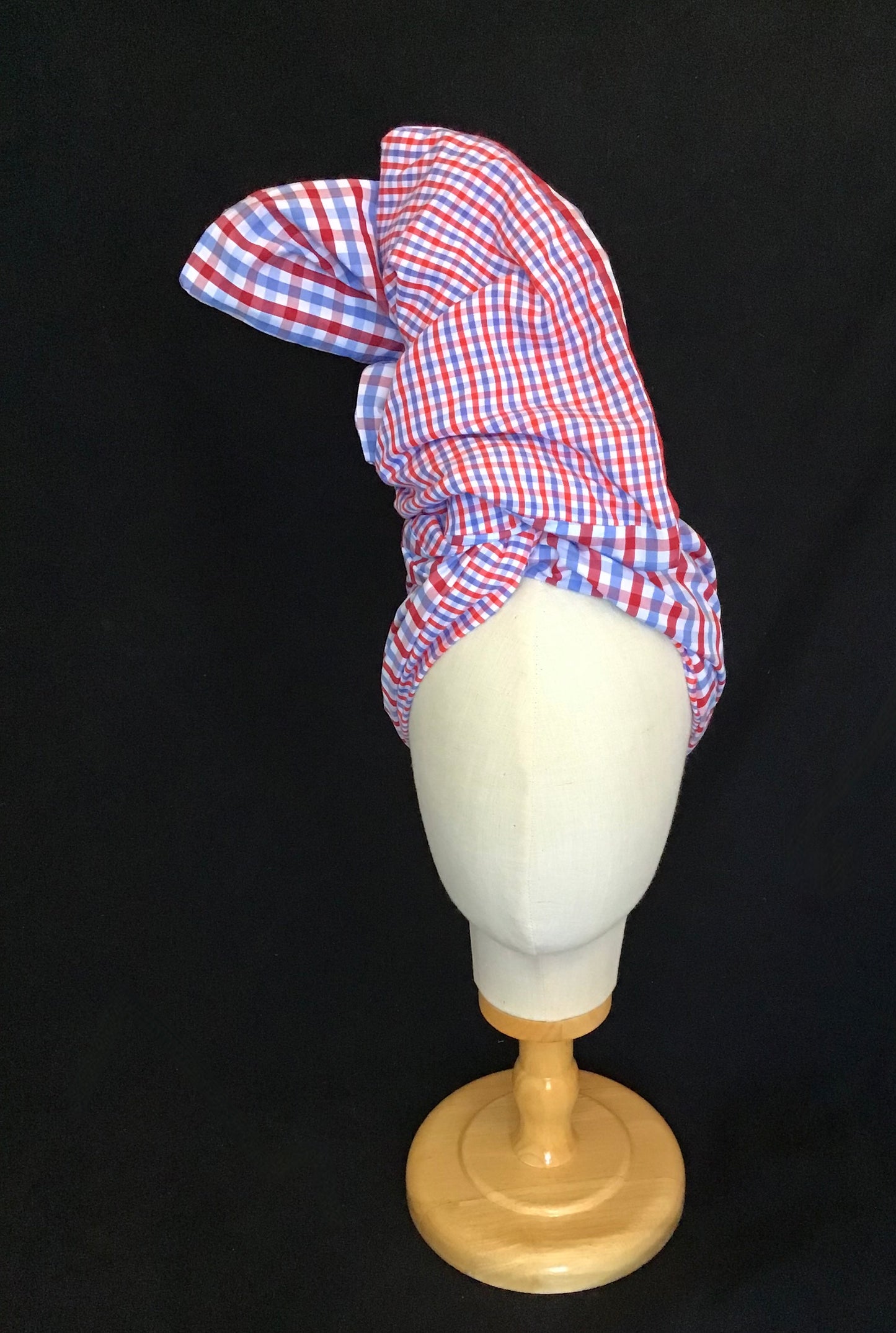Cotton Shirting in red white blue plaid mix