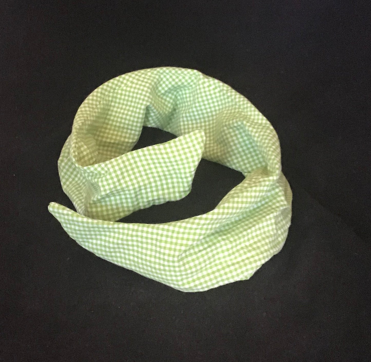 Mini Twisturban in green gingham  *sample