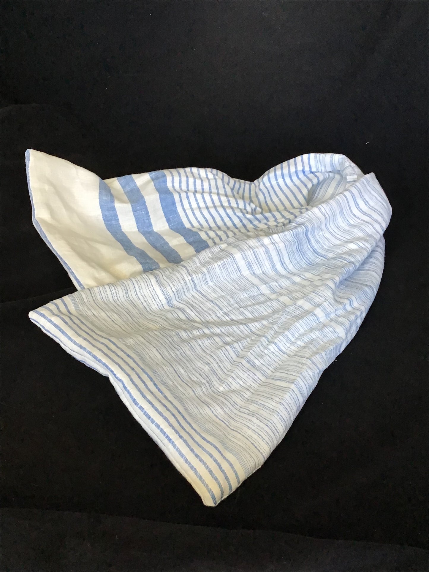 Linen Twisturban® in blue and white stripe