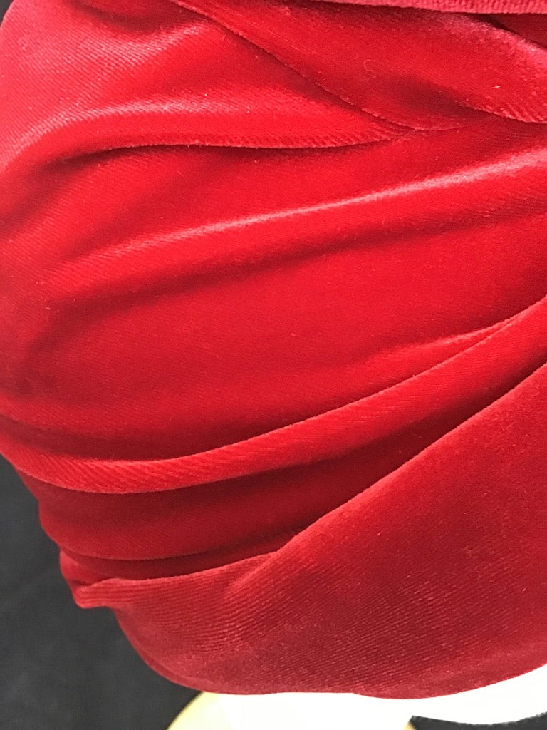 Velvet twisturban in ruby red stretch