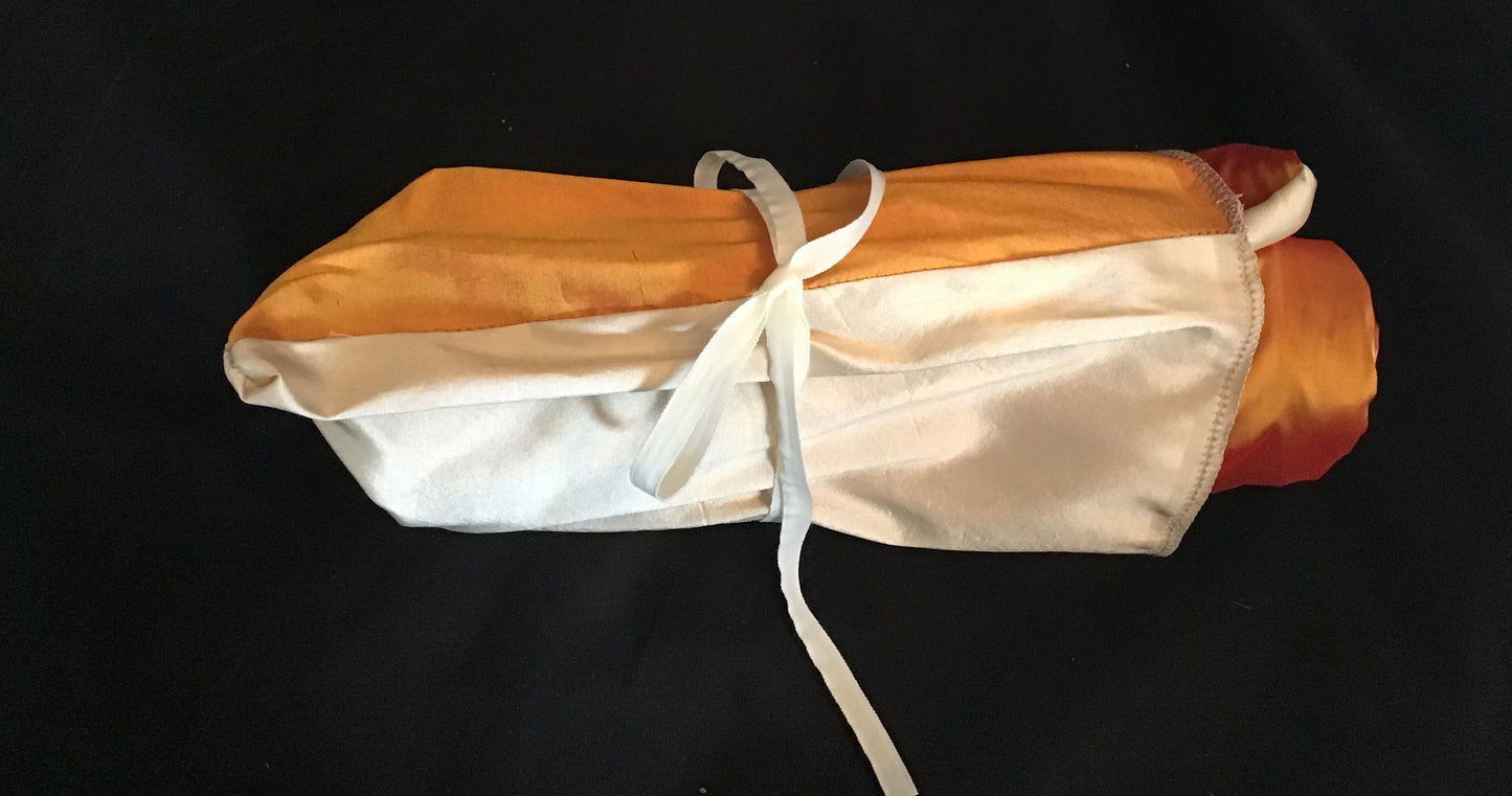 Silk shantung Twisturban in Cream and Turmeric