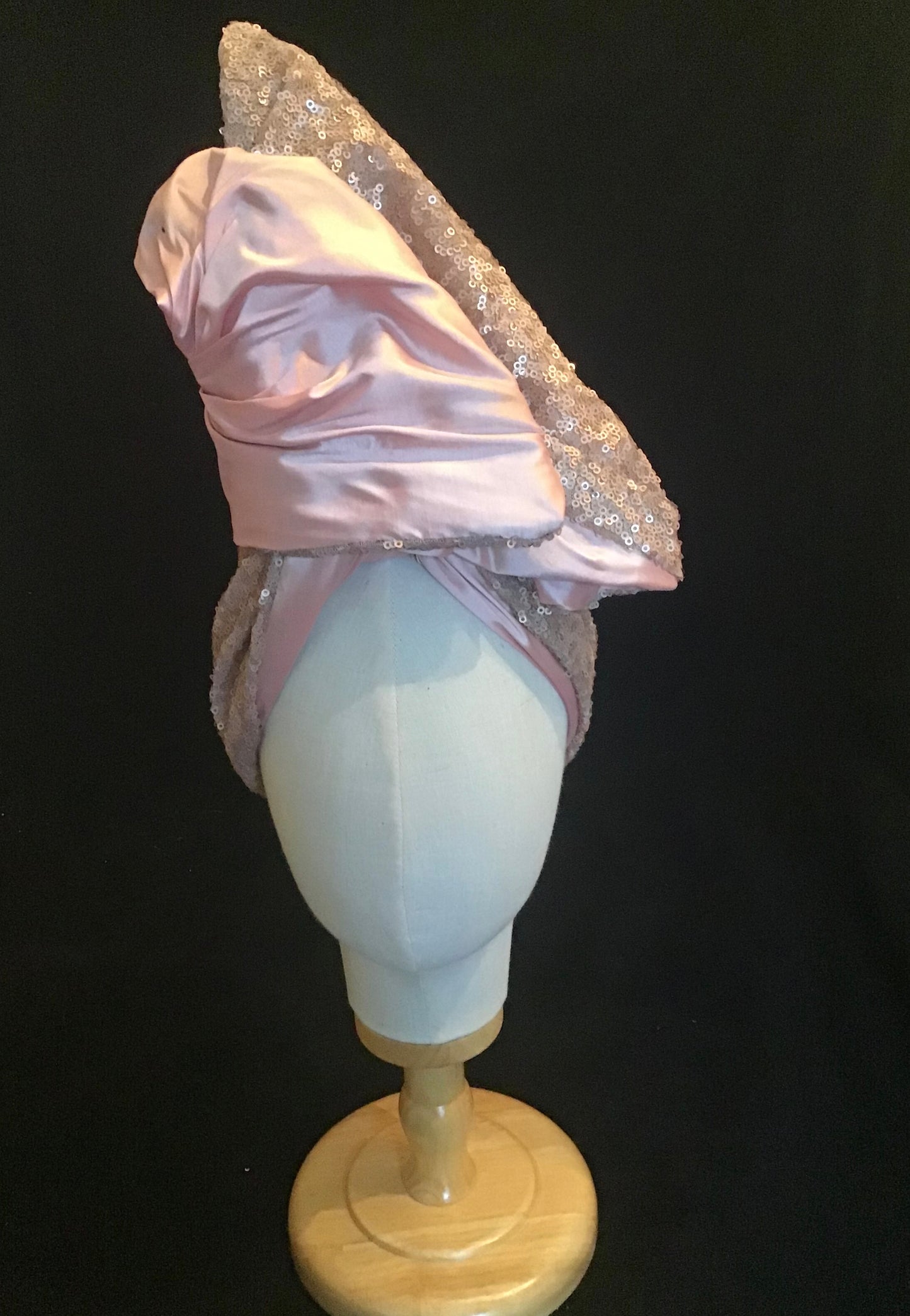 Pink Champagne Silk Shantung with sequins